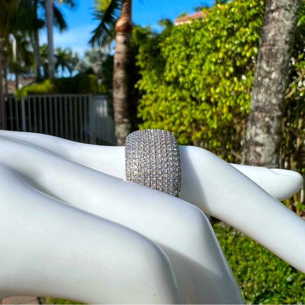 Diamond (Sim) Sterling Silver Statement Ring - image 7